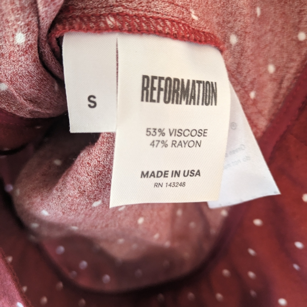 Reformation Red Polka Dot Blouse - Picture 6 of 6